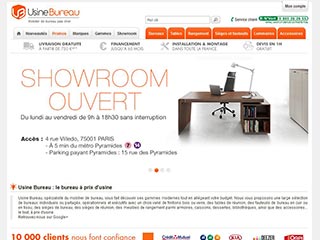 Usine Bureau, boutique spécialiste du mobilier pour bureau