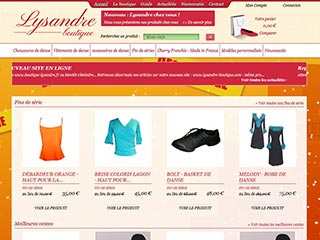 Boutique Lysandre, vente en ligne de vêtements de danse